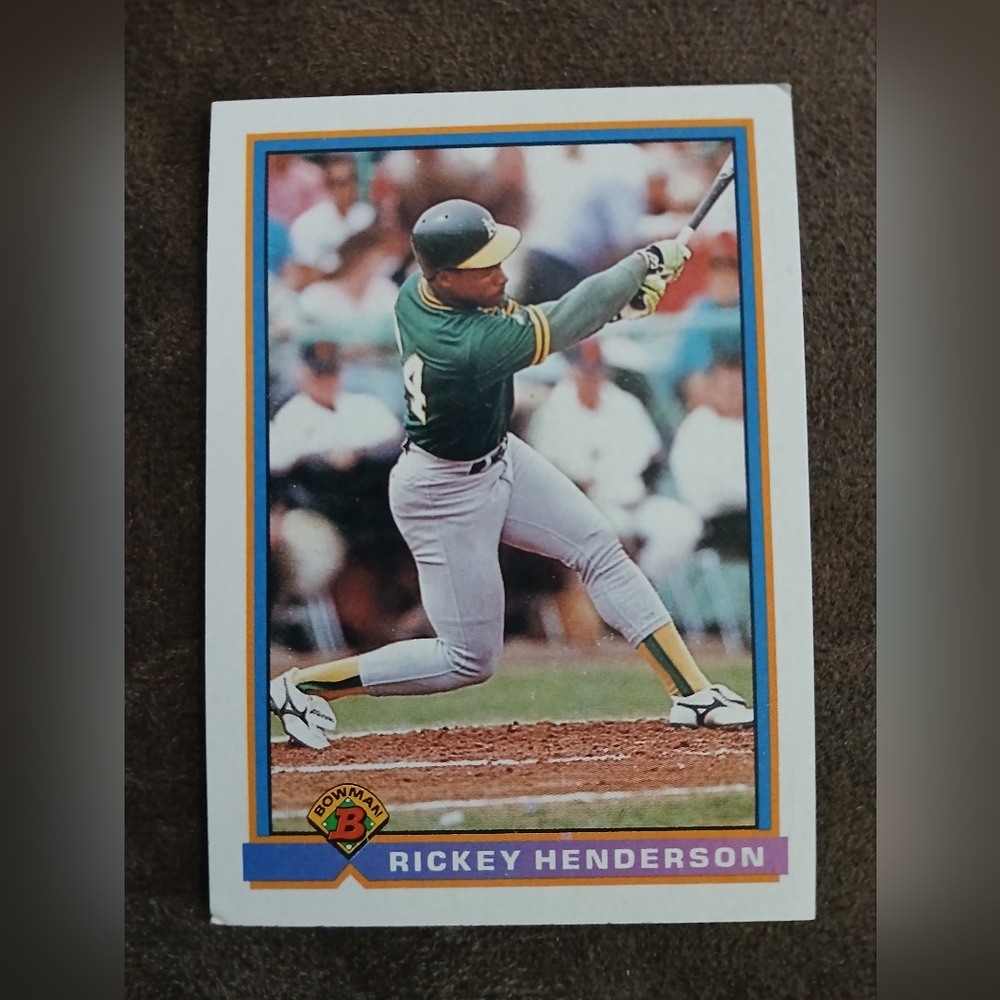 Rickey Henderson baseball card.